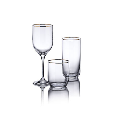 Korkmaz Hera Kristal Gold 36 Parça Bardak Seti A9213