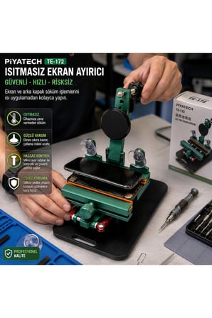 TE-172 Isıtmasız Cep Telefonu Ekran Ve Arka Kapak Ayırıcı Vantuzlu Tamir Mengenesi Fikstür