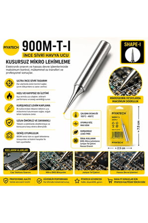 900M-T-I İnce Sivri Havya Ucu Kurşunsuz Profesyonel Mikro Lehimleme Ucu