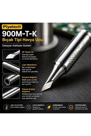 900M-T-K Bıçak Tipi Havya Ucu 936 Uyumlu Kurşunsuz Profesyonel Lehim Ucu