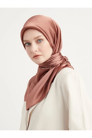Tesettür Kadın Janjan-janjanlı Krinkıl Abiye Eşarp-bakır- 100x100cm