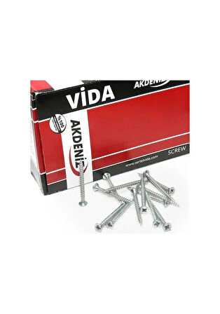 Akdeniz Sunta Vidası 4x50 Çinko 1 Paket 500 Adet