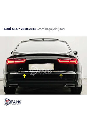 Audi A6 Krom Bagaj Alt Çıtası 2010-2018 Paslanmaz Çelik