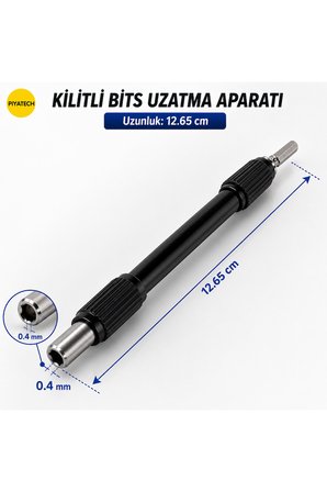 Profesyonel Manyetik Vidalama Bits Uç Tutucu Kilitli Uzatma Aparatı 12.65 cm Matkap Ucu Uzatıcı 0.4mm