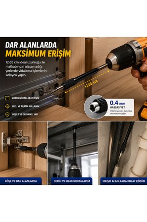 Profesyonel Manyetik Vidalama Bits Uç Tutucu Kilitli Uzatma Aparatı 12.65 cm Matkap Ucu Uzatıcı 0.4mm