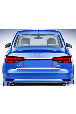 Audi A4 Krom Bagaj Alt Çıtası 2015 Üzeri Paslanmaz Çelik Uyumlu
