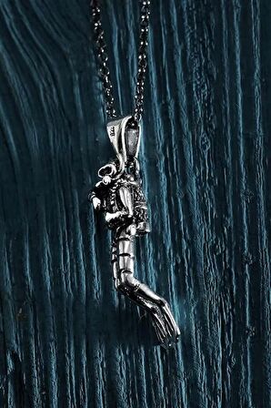 925 Ayar Gümüş Scuba Diving Dalgıc Model Erkek Kolye