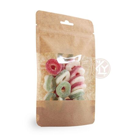 Kraft Geni̇ş Pencereli̇ Ki̇li̇tli̇ Doypack 13x22+4 Cm 250 Gr 100 Adet