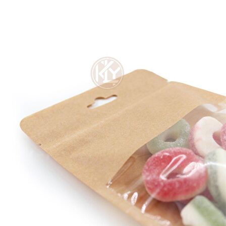 Kraft Geni̇ş Pencereli̇ Ki̇li̇tli̇ Doypack 13x22+4 Cm 250 Gr 100 Adet