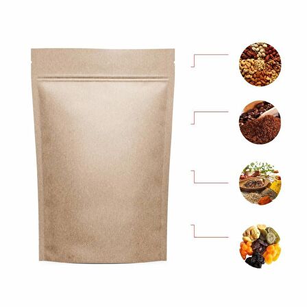 Kraft Alümi̇nyum Ki̇li̇tli̇ Doypack 20x30+5 Cm 1000 Gr 100 Adet
