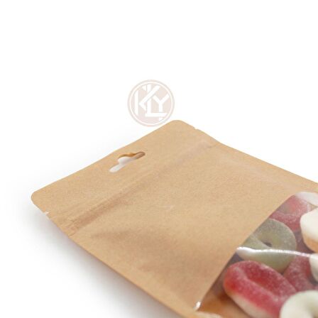 Kraft Dar Pencereli̇ Ki̇li̇tli̇ Doypack 13x22+4 Cm 250 Gr 100 Adet