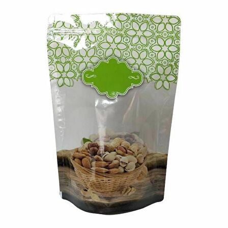 Yeşi̇l Kuruyemi̇ş Desenli̇ Doypack 20x30+5 Cm 1000 Gr 1000 Adet