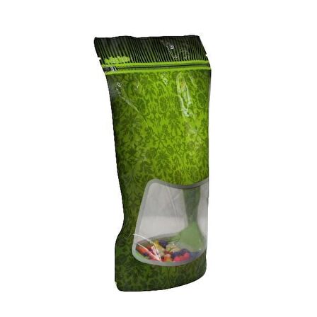 Yeşil Zemin Pencereli Doypack 9x15+3,5 Cm 50 Gr 100 Adet