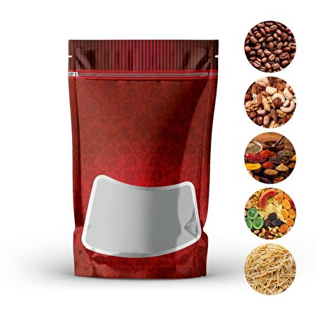 Kırmızı Zemin Pencereli Doypack 13x20+4 Cm 250 Gr 1000 Adet