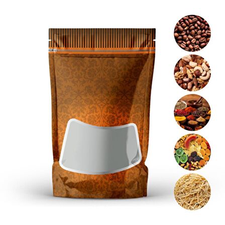 Turuncu Zemin Pencereli Doypack 20x30+5 Cm 1000 Gr 100 Adet