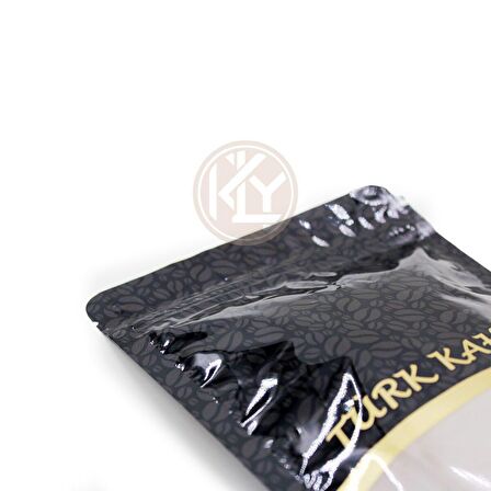 Kahve Desenli̇ Ki̇li̇tli̇ Si̇yah Doypack 13x18+3,5 Cm 100 Gr 100 Adet