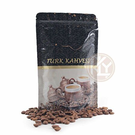 Kahve Desenli̇ Ki̇li̇tli̇ Si̇yah Doypack 13x22+4 Cm 250 Gr 100 Adet