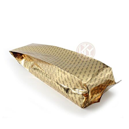 Gold Coffee Baskılı Yan Körüklü Torba 9x30+3 Cm 500 Gr (5 Kg)