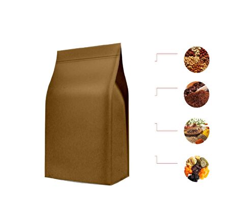 Kraft Flat Bottom Kilitsiz Torba 12x22,5+4 Cm 250 Gr 100 Adet