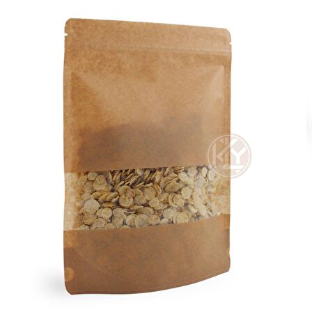 Kraft Dar Pencereli̇ Ki̇li̇tli̇ Doypack 20x30+5 Cm 1000 Gr 1000 Adet