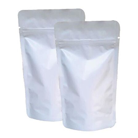 Beyaz Alümi̇nyum Ki̇li̇tli̇ Doypack 11x18+3,5 Cm 100 Gr 100 Adet
