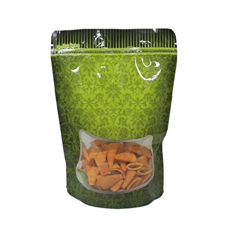 Yeşil Zemin Pencereli Doypack 11x18+3 Cm 100 Gr 1000 Adet