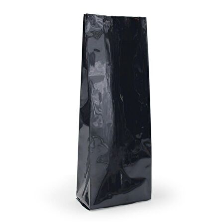 Siyah Parlak Aüminyum Yan Körüklü Torba 10x34+3 Cm 500 Gr 100 Adet