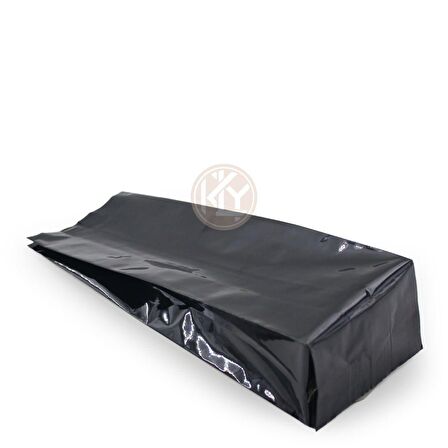 Siyah Parlak Aüminyum Yan Körüklü Torba 10x34+3 Cm 500 Gr 100 Adet