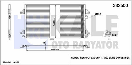 Renault Klima Radyatoru  Laguna II Vel Satıs (700×391×16) - Kale 382500