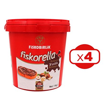 Fiskobirlik Fiskorella Kakaolu Fındık Kreması 1 kg 4 lü