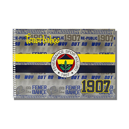 Fenerbahçe 17x24 15 Yaprak Karton Kapak Spiralli Resim Defteri 12 Adet