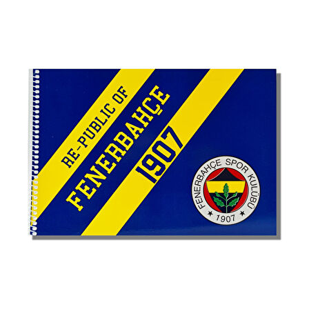 Fenerbahçe 17x24 15 Yaprak Karton Kapak Spiralli Resim Defteri 12 Adet