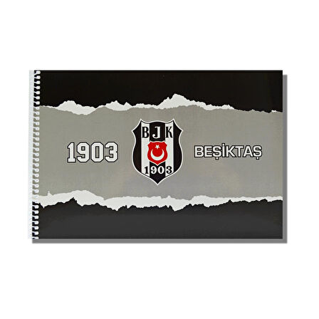 Beşiktaş 17x24 15 Yaprak Karton Kapak Spiralli Resim Defteri 12 Adet