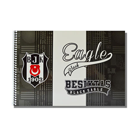 Beşiktaş 17x24 15 Yaprak Karton Kapak Spiralli Resim Defteri 12 Adet