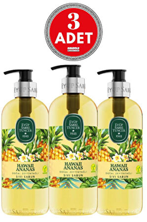 Eyüp Sabri Tuncer Hawaii Ananas Doğal Zeytinyağlı Sıvı Sabun 500 Ml x 3 Adet