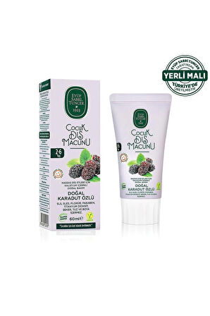 Doğal Karadut Özlü 2-6 Yaş Çocuk Diş Macunu 60 Ml