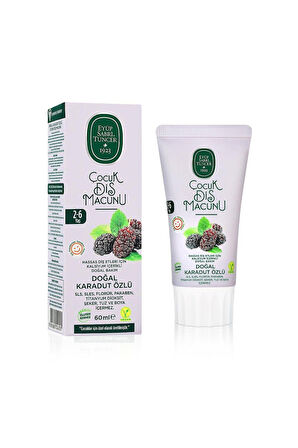 Doğal Karadut Özlü 2-6 Yaş Çocuk Diş Macunu 60 Ml