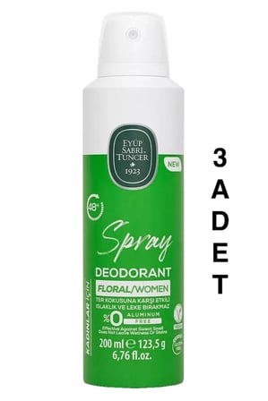 Eyüp Sabri Tuncer Floral-Kadın Sprey Deodorant 200 ml - 3 ADET