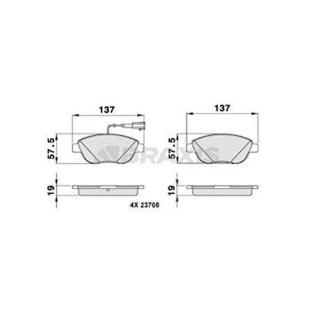 Fiat On Fren Balatası Fiat Bravo II Doblo Fiorıno Bipper Nemo Pratıco Evo Punto Stilo İdea Linea 08> Opel - Braxıs Ab0037