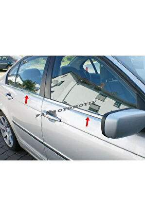 Bmw E-46 Series Uyumlu Krom Cam Çıtası 4 Prç. 1998-2007 P.çelik uyumlu