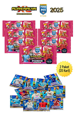 FIFA 365   Adrenalyn XL 2025 Premium Futbolcu Kartları 2 Paket (20 Kart)