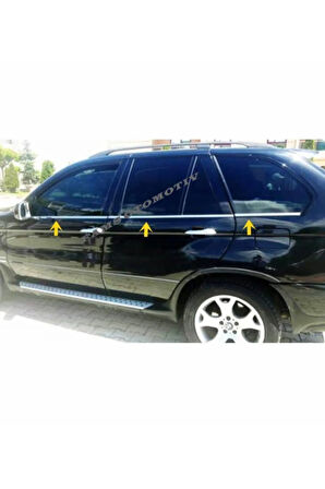 Bmw X5 Krom Cam Çıtası 6 Prç. 2000-2006 P. Çelik