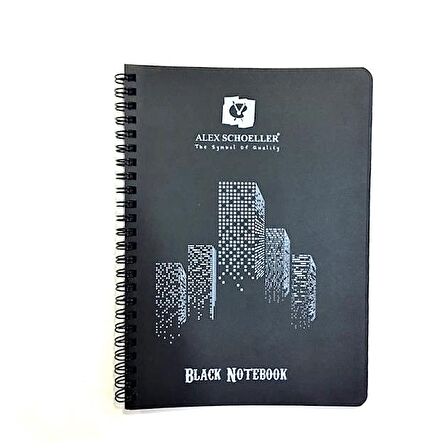 Black Notebook Siyah Defter Spiralli 120g 60 Yaprak A5