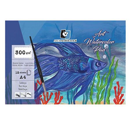 Art Watercolor Blok İnce Dokulu Ekstra White 300g 12 Yp A4