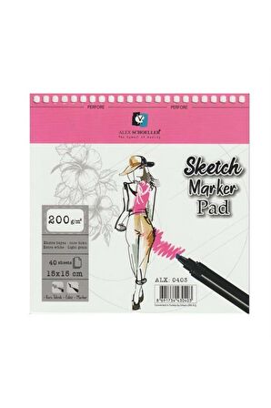 Alex Schoeller Sketch-Marker Pad 15 x 15 200 Gr. 40 Yp. Spiralli