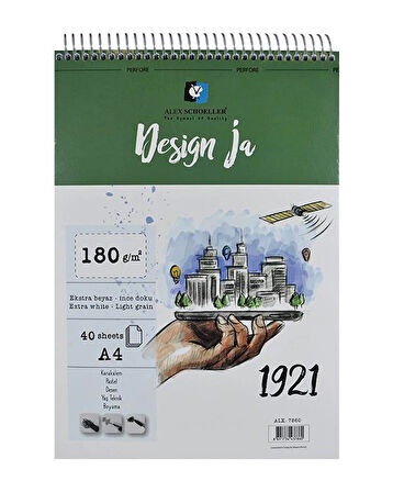 A4 Spiralli Desing Ja Skect Pad 180gr 40yp ALX.7860