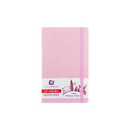 Alex Schoeller Sketch Book 13 x 21 Cm. 80 Yp. 140 Gr. Dik Pembe ALX-9543