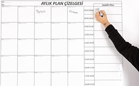 1 Adet 110×100 Cm Aylık Plan Çizelgesi Akıllı Kağıt Tahta