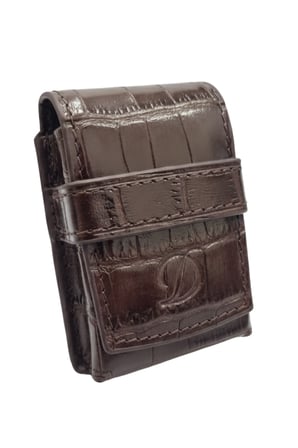 S.T. Dupont Crocodile Kahverengi Deri Le Grand Çakmak Kılıfı