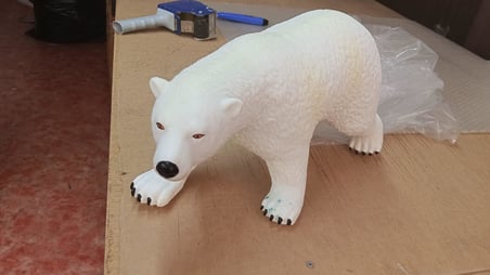 Plastik Oyuncak Büyük Boy Beyaz Kutup Ayısı 40 cm 